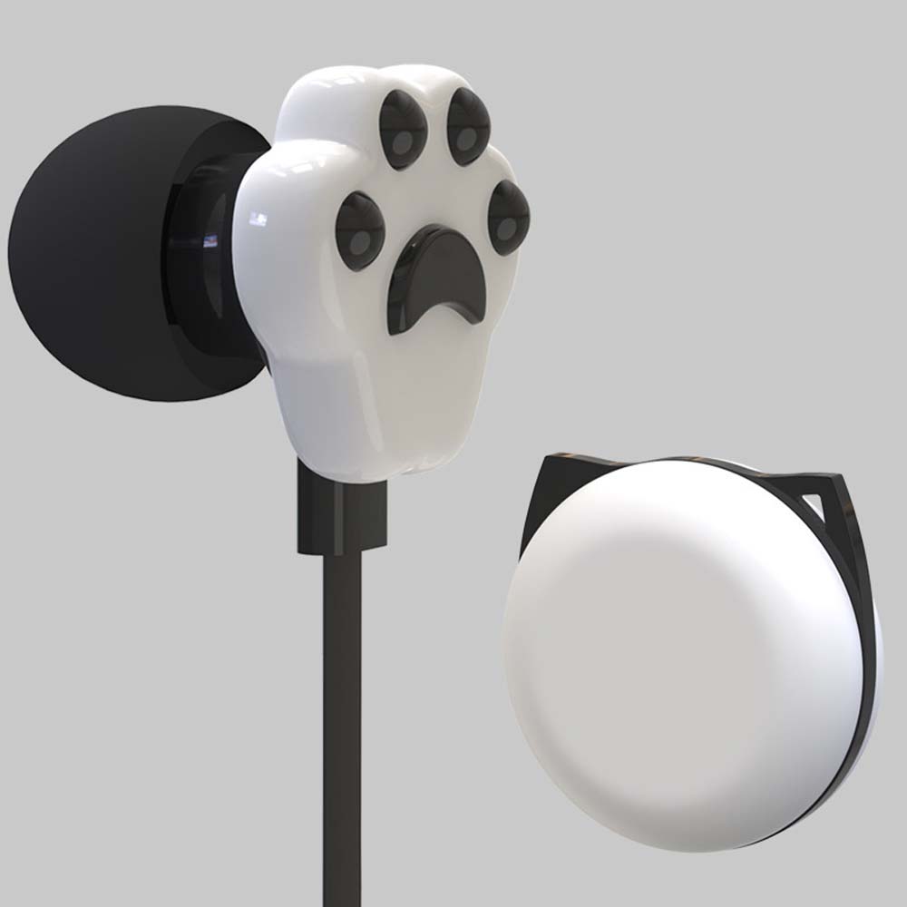 Case Microphone Cat Paw Bass sound Sport Earphones 3.5mm In-Ear Wired Headset Earphones With Mic