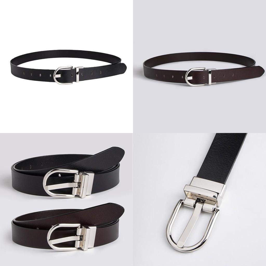 Twolayer Cowhide Ladies Belt With Alloy Closure For Formal Office And Business Outfits