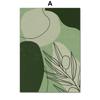 Geometric Green Woman Portrait Lines Plants Leaf Posters Prints Canvas Painting Wall Art Pictures For Living Room Home Decor