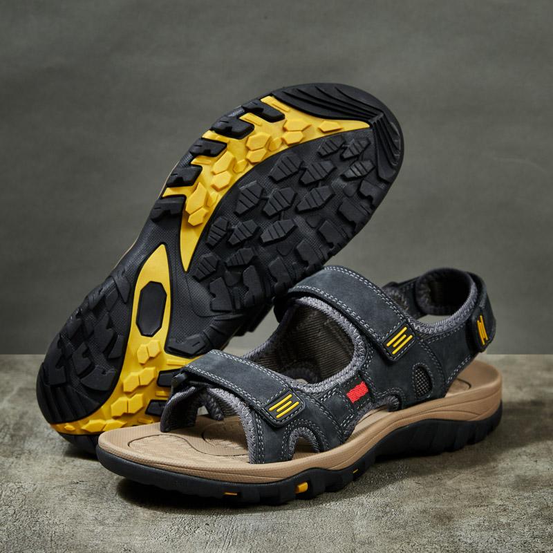 Пляжные кожаные сандалии высокого качества для пар, мужская летняя повседневная обувь, мужские удобные непромокаемые сандалии для женщин, уличная обувь