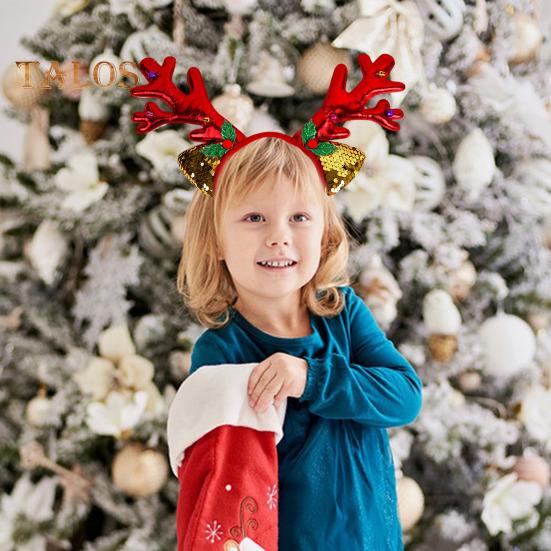 1/7 шт. Рождественская повязка на голову, праздничная шапка Санты, головные уборы из рогов оленя, рождественский костюм для вечеринки, обруч для волос, аксессуар для женщин, взрослых и детей