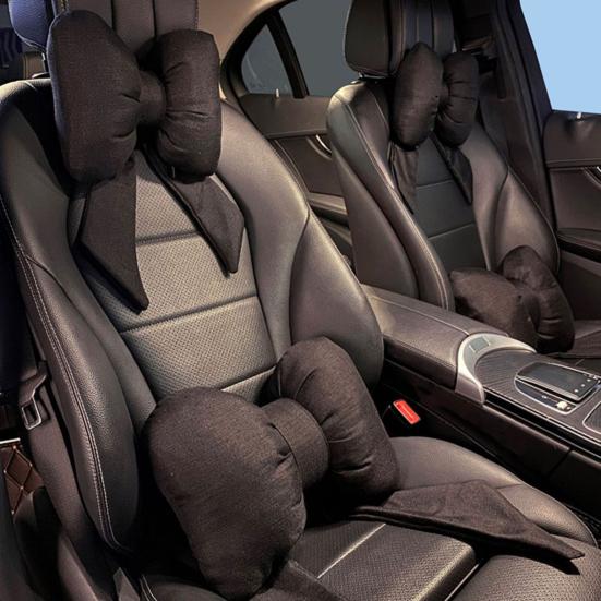 Car Headrest Pillow Vehicle Neck Pillow with Adjustable Strap Easy To Install Ergonomic Bow Neck Support Cushion Waist Pillow