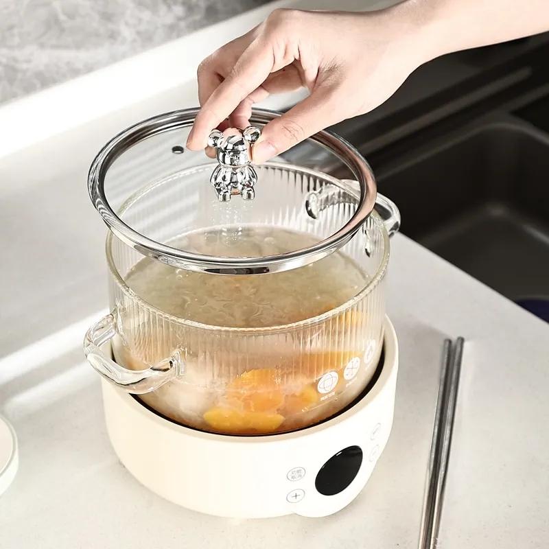 Многофункциональная кастрюля с двумя ушками, противоожоговое стекло, миска для лапши быстрого приготовления с крышкой, электрическая керамическая плита для домашнего здравоохранения, керамическая плита для приготовления супа