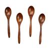 HTB Natural Wooden Spoons, Set of 4, for Lunch Boxes, Curry Spoons, Ladle Spoons, Yogurt Spoons, Soup Spoons, and Dining Room Use, Safety Safe, HTB-S4