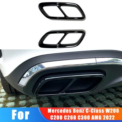 Для Mercedes Benz C-Class W206 C200 C260 C300 AMG Декоративная рамка на выхлопную трубу Наклейка на автомобиль Аксессуары для модификации