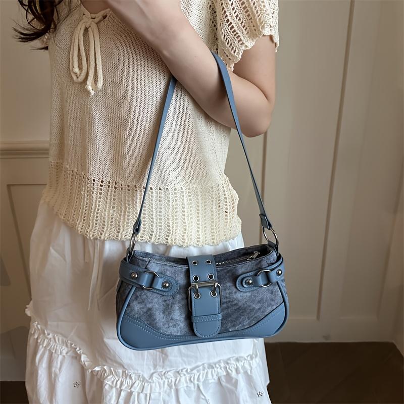 Hot Girl Motorcycle Studded Summer Niche Cute Women's Shoulder Bag/Shoulder Bag, Can Be Carried by Hand, Shoulder, or Crossbody (Two-Way)