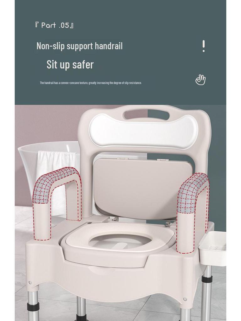 Регулируемый стул-туалет из нержавеющей стали для пожилых и беременных женщин, портативный с судном