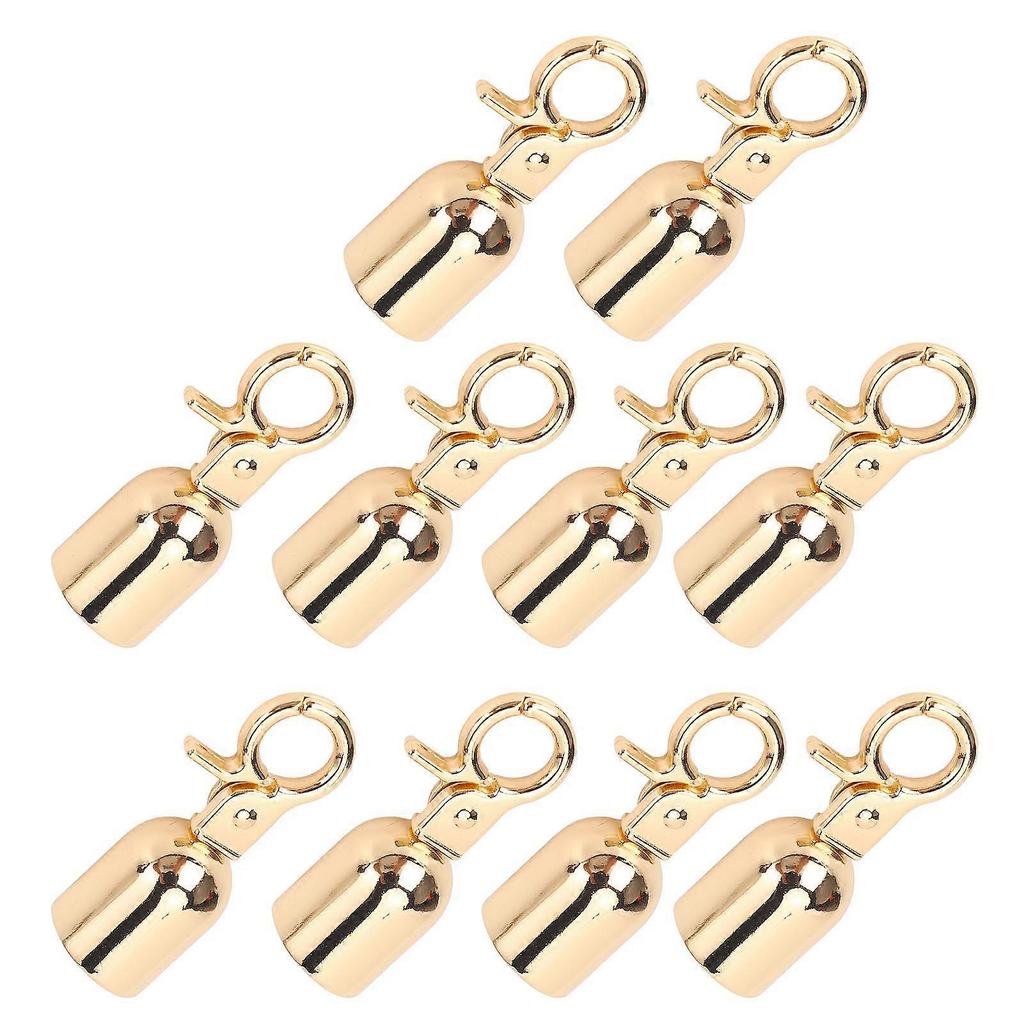 10 Sets Rope End Stopper 15.5mm Diameter Zinc Alloy Cord End Snap Hook with 15.8mm Long Screws