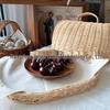 Индонезийский поднос-крышка для еды из белого ротанга со съемной крышкой