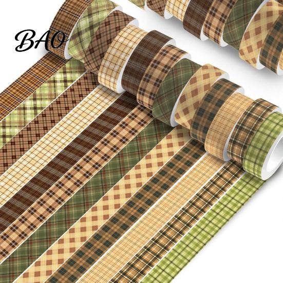 Planner Stickers 12PCS Assorted Patterns Washi Masking Tapes, Decorative Japanese Paper Tape, 15mm Craft Tape Wide Wrapping for Scrapbooking Journals