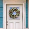 Christmas Wreath with Light Frosted Artificial Wreath with Berries And Pine Cones for Front Door Window Wall Indoor Outdoor Holiday Decoration
