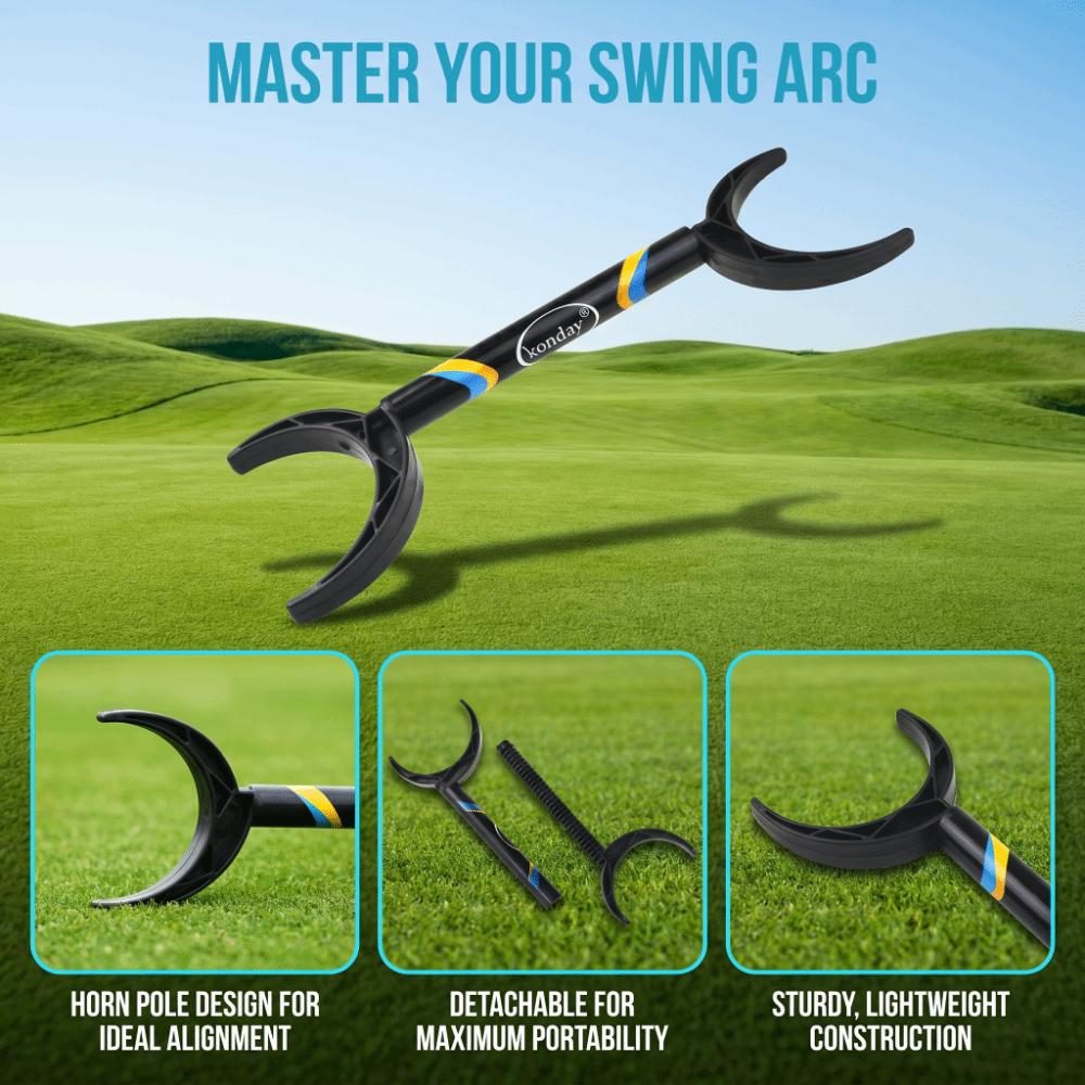 Horn Pole Design Golf Swing Trainer Plastic Material Alignment Aid Beginner Training