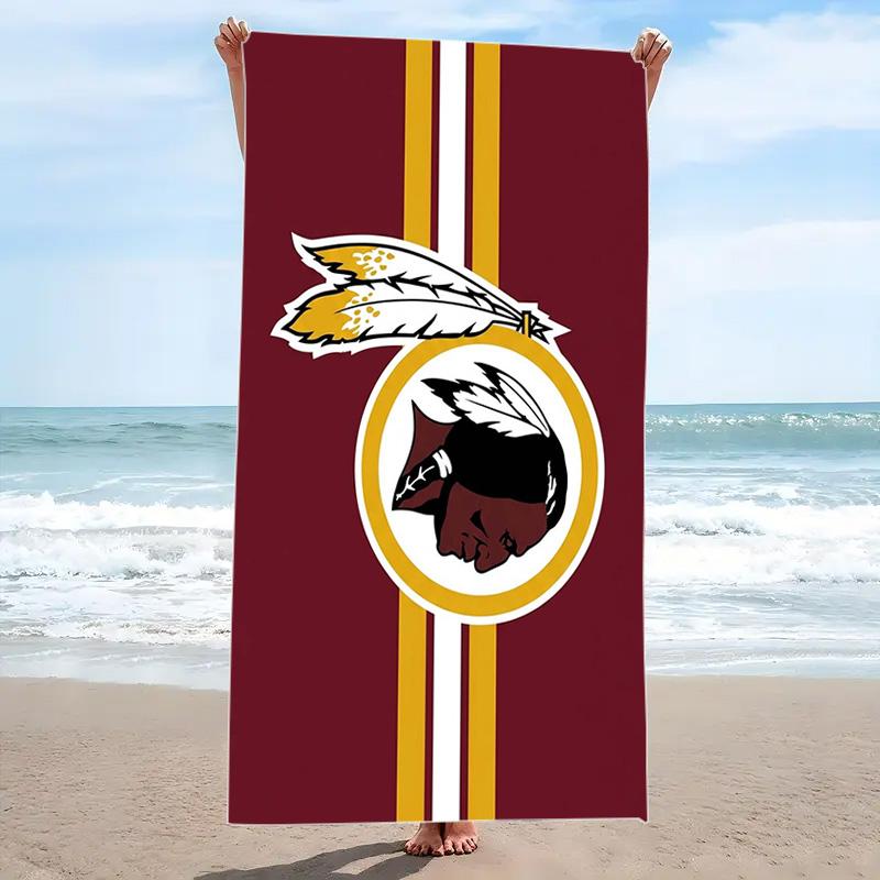 Washington Redskins Logo Print Beach Towel, Large Soft Quick Dry Towel for Beach Camping Swimming