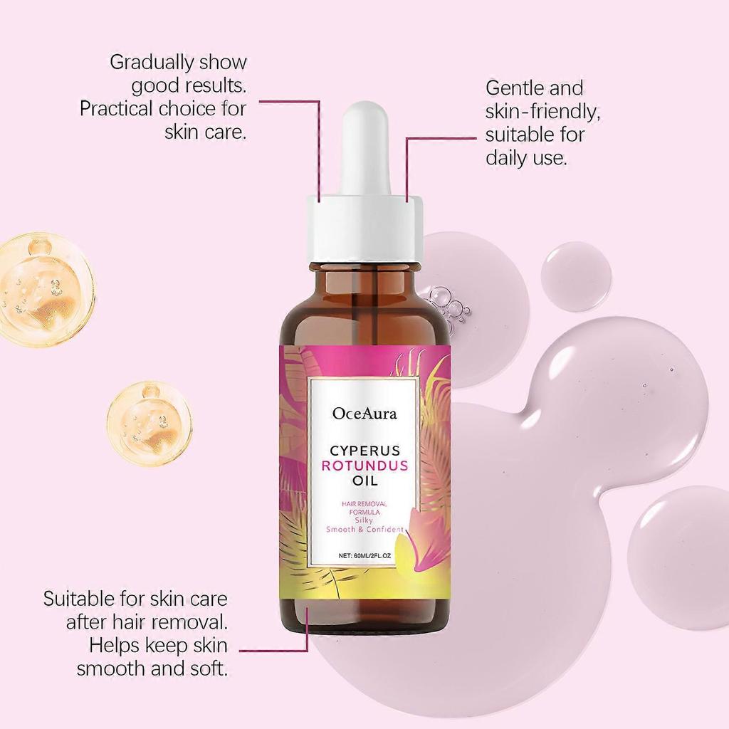 60ml Cyperus Rotundus Oil - 60ml Natural Cyperus Rotundus Oil For Hair Removal, Moisturizing & Soothing Cyperus Oil For Reducing Body Hair Growth