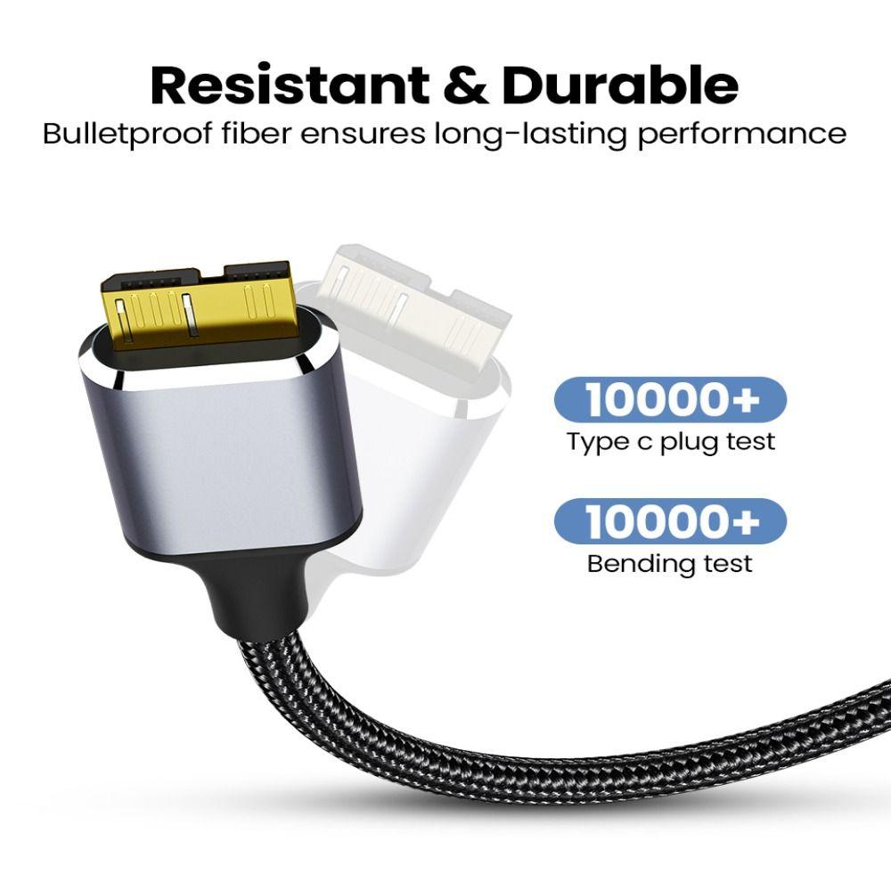 External Hard Drive Disk 5Gbps Quick Charging USB 3.1 Type-C to Micro B USB C to Micro B 3.0 Cable