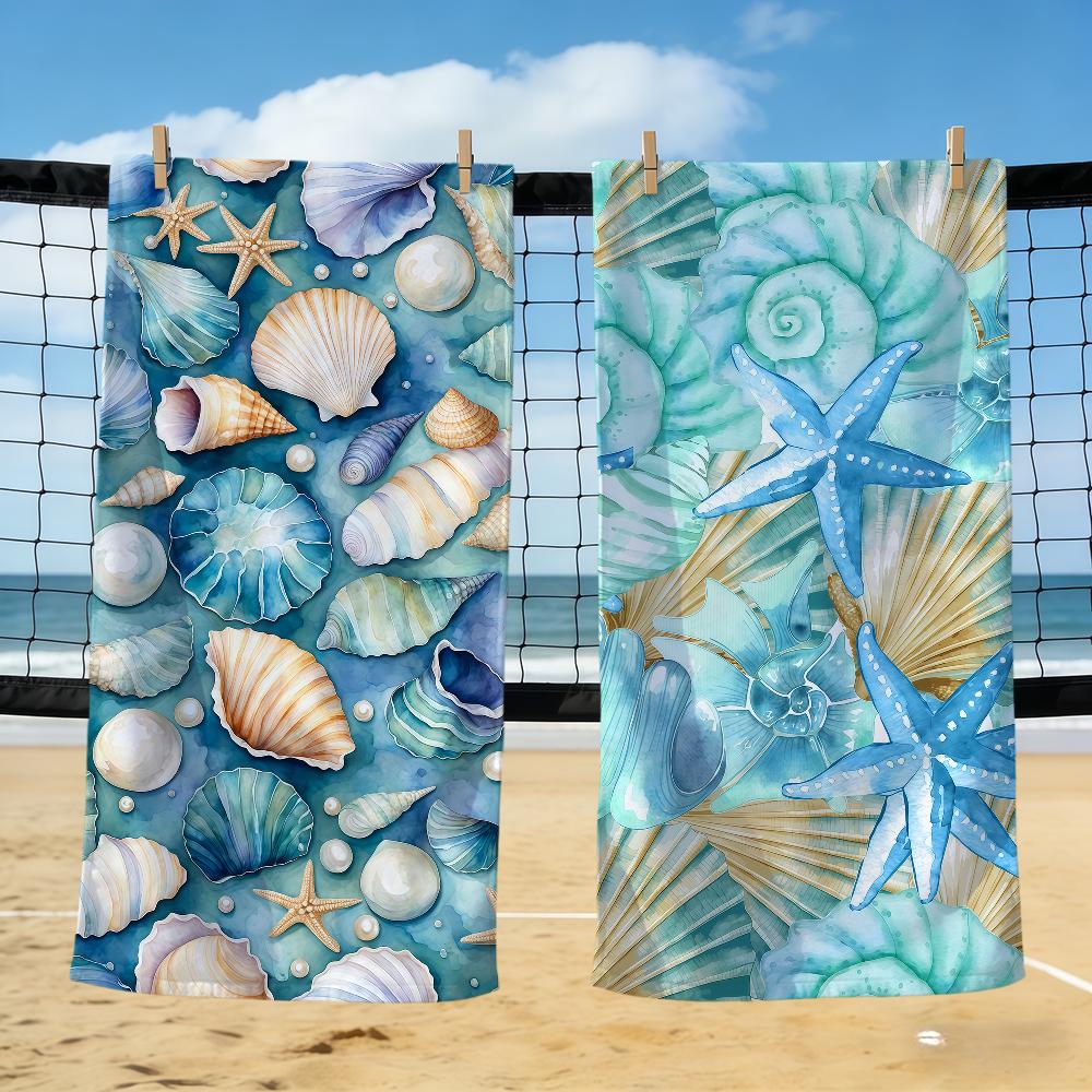vintage art fashion modern starfish shell soft Beach Towels Trip swim Pool bathing Towel Gym Spa home Decor Gift Holiday