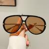 Oversized Pilot Sunglasses  New In Vintage Double Bridge Sun Glasses Women Trendy Luxury Brand Design Outdoor Shades