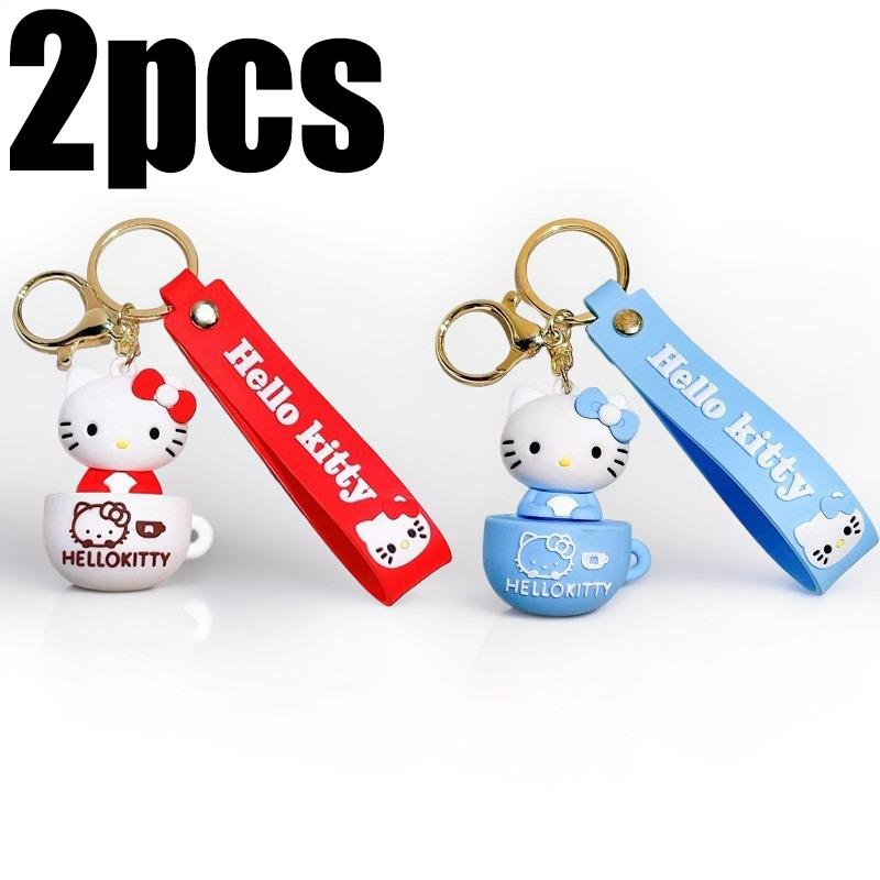 Милый Мультяшный Брелок Hello Kitty Брелок-Чашка Брелок для Ключей Автомобиля Женский Девочка Школьная Сумка Сумка на Плечо Ребенок Кавайный Подарок Фестивальные подарки