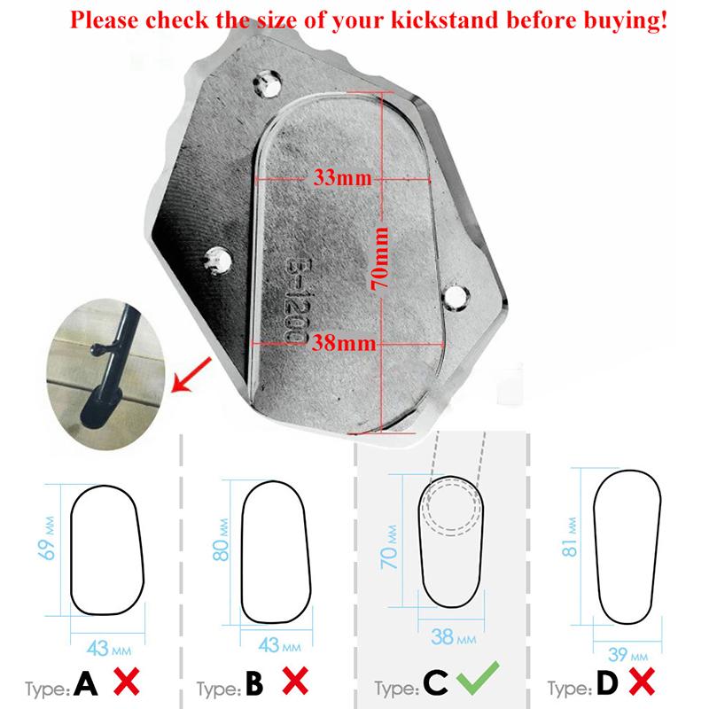 Боковая подставка для мотоцикла, удлиненная подставка, увеличенная подставка, подходит для GS 1250 1200 Type C BMW F750GS 750 R1200GS LC R1250GS 1250