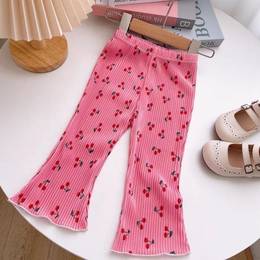 Summer Girls' Floral Polka Dot Bell Bottoms Thin Baby Leggings Baby Pants Mosquito Repellent Pants Women