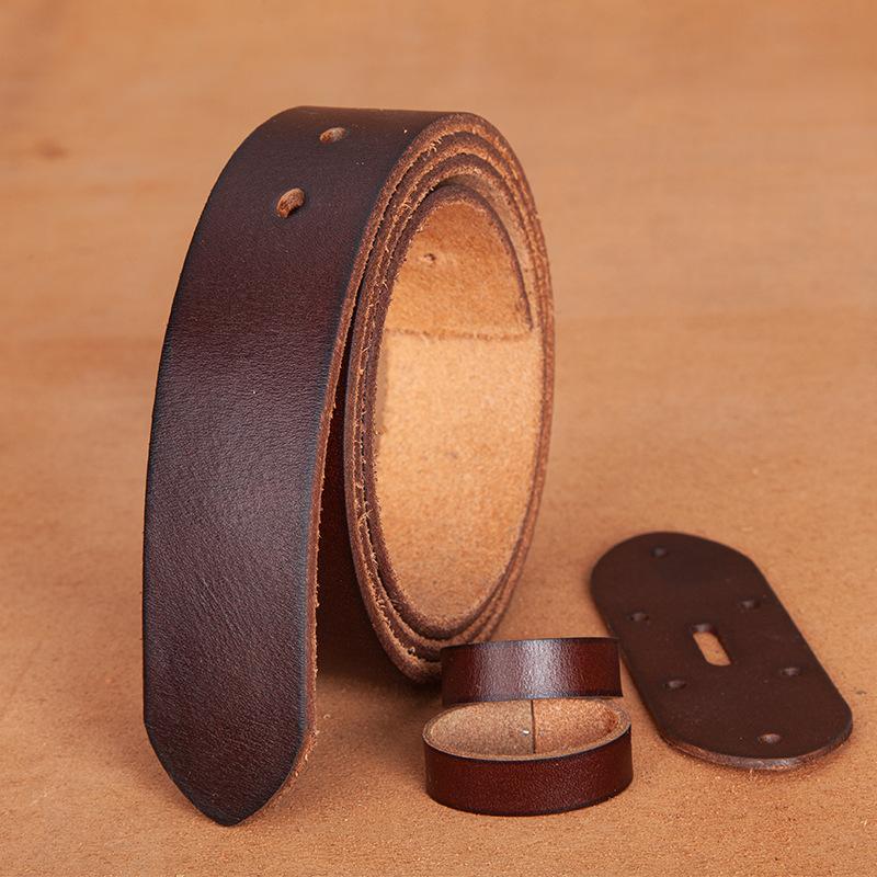Мужской ремень из коровьей кожи первого слоя, вымытый, в стиле ретро, с игольной пряжкой, из натуральной кожи, повседневный, универсальный, мужской ремень без пряжки