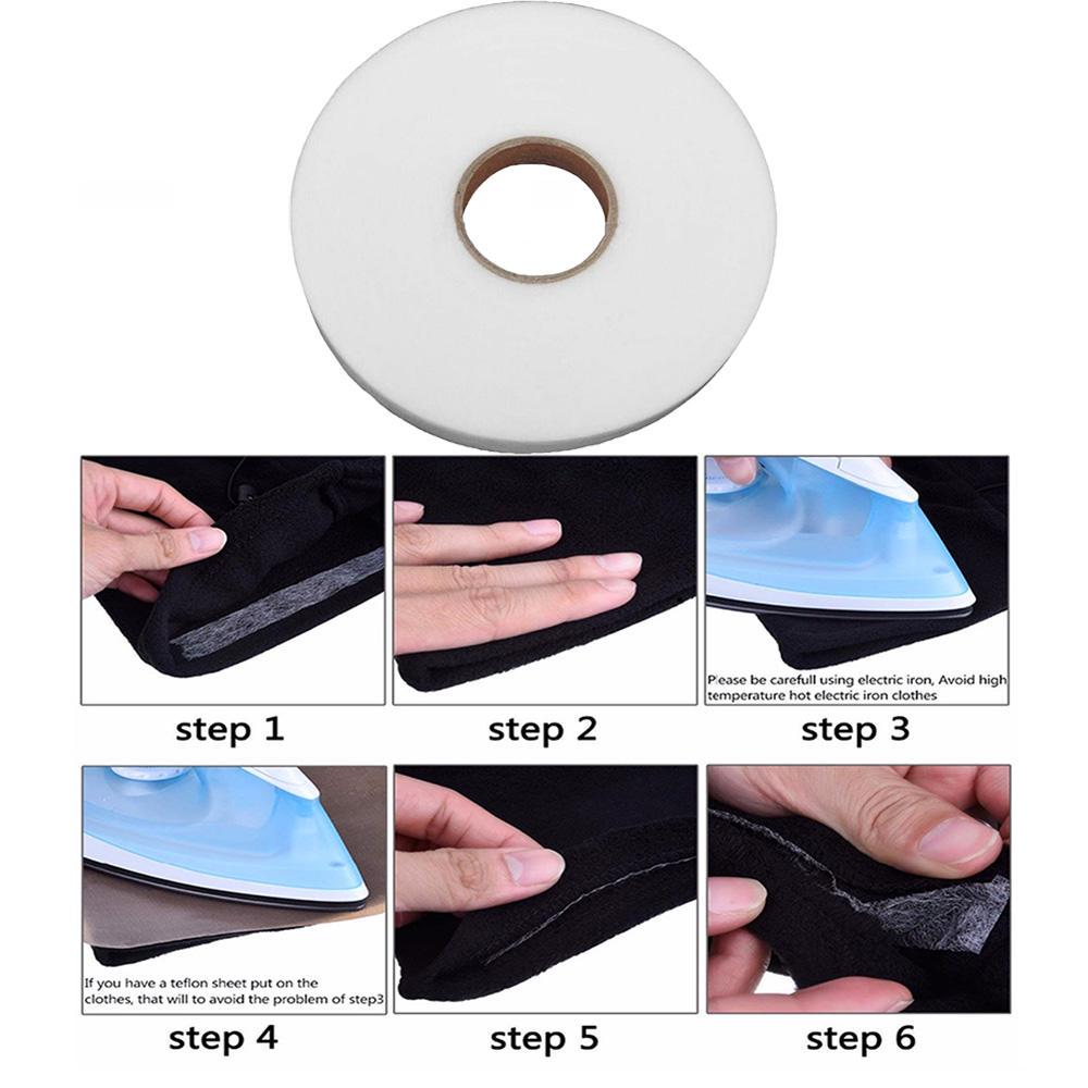 White Double Sided Sewing Accessory Adhesive Tape Cloth Apparel Fusible Interlining Fabric Tape Glue Tape