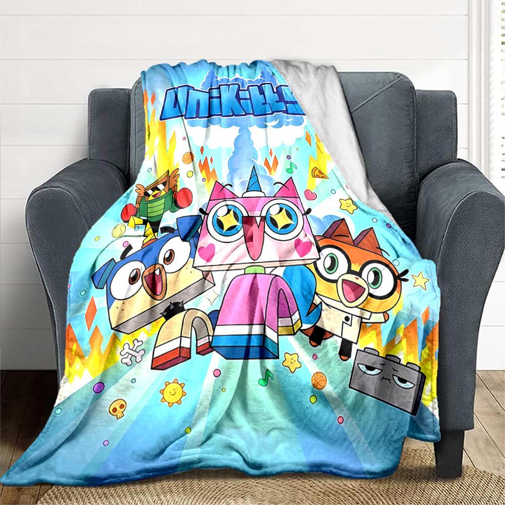 1 шт. Плед с уютным принтом персонажей Unikitty, легкий теплый фланелевый плед для дивана, кровати, гостиной