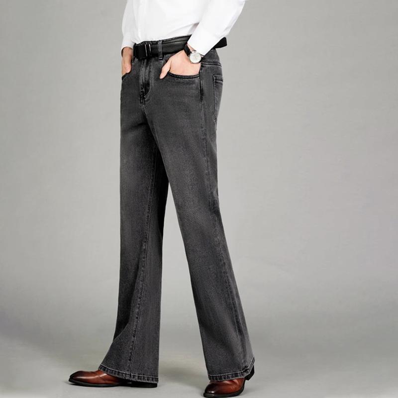 Мужские расклешенные джинсы, мужские универсальные повседневные брюки с большими штанинами в корейском стиле в стиле ретро