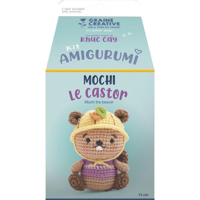 Kit Crochet Amigurumi - Graine Créative - Mochi le Castor - 13 cm - Création facile