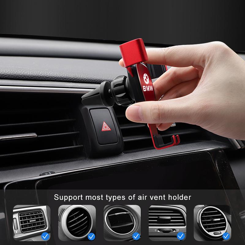 1Pcs Car Phone Holder Gravity Sensing Air Vent Stand Accessories For BMW Performance E60 E90 E39 E87 E36 E92 E70 E91 X3 X5 X1 X2 RL2