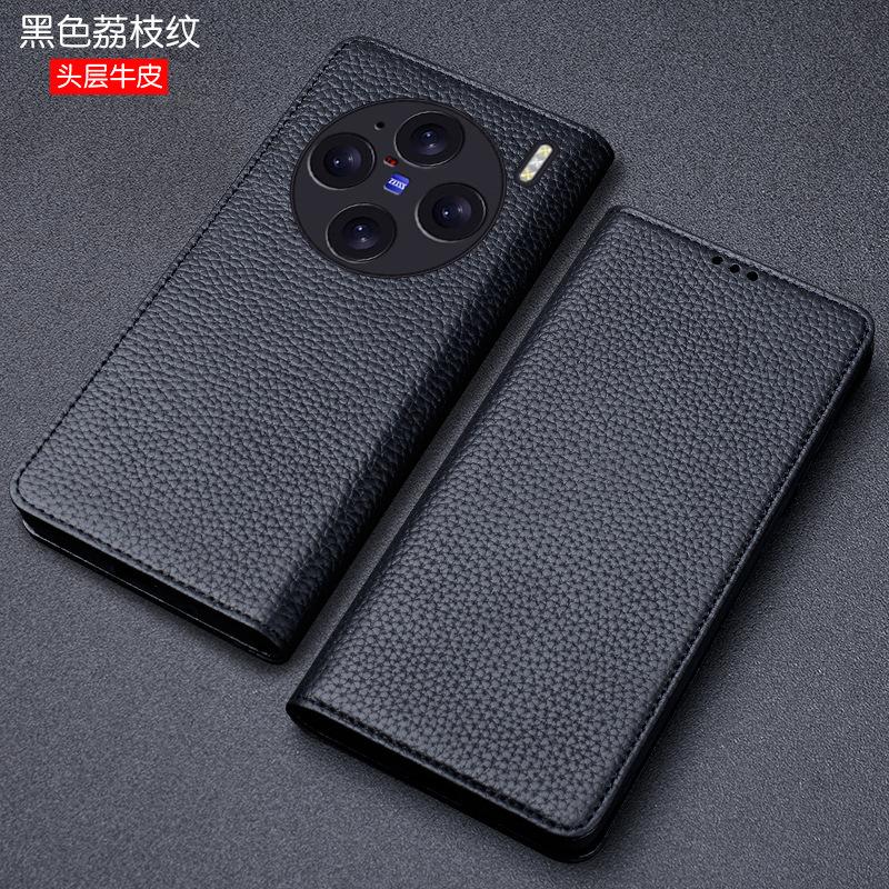 Luxury Genuine Leather Wallet Business Phone Cover For Vivo X300 X200 X100 X100s Pro Ultra Cover Credit Card Money Slot Case