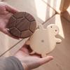 1/2pcs Cute Turtle Shape Heat Insulation Coaster Solid Wood Cup Mat Rotatable Desktop Tableware Mat Anti-scald Table Ornaments