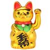 Классическая золотая фигурка манящего машущего счастливого кота с движущейся лапкой Китайское богатство удача Фэн-шуй Декор для автомобиля Украшение Поделка