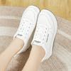 Women's Height Increase White Leather Wedge Sneakers Casual Thick Sole Loafers Girls Minimalist Maternity Shoes