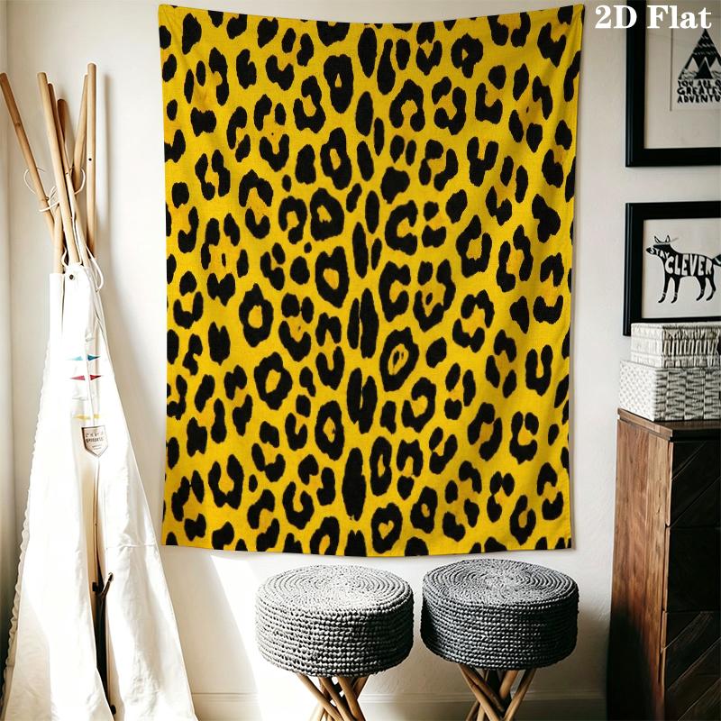 Leopard Print Wall Tapestry Aesthetic Wall Hanging Printed Fabric Blanket Decorative Tapestries for Bedroom Living Room Home Decor