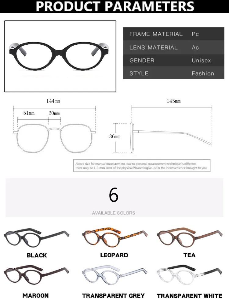 Dark Red Small Frame Glass Frame Retro Oval Glasses Eyewear Decorative Computer Anti-Blue Round Eyeglasses For Female