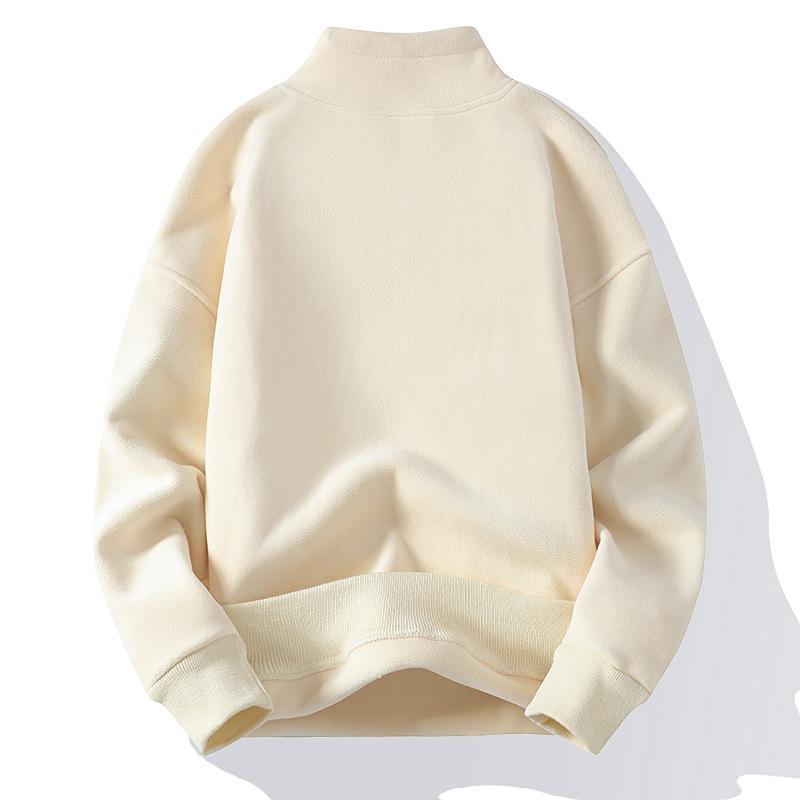 Мужская осенне-зимняя утолщенная толстовка из австрийского зернистого флиса с вышивкой, модная уличная полуводолазка, толстовка, одежда