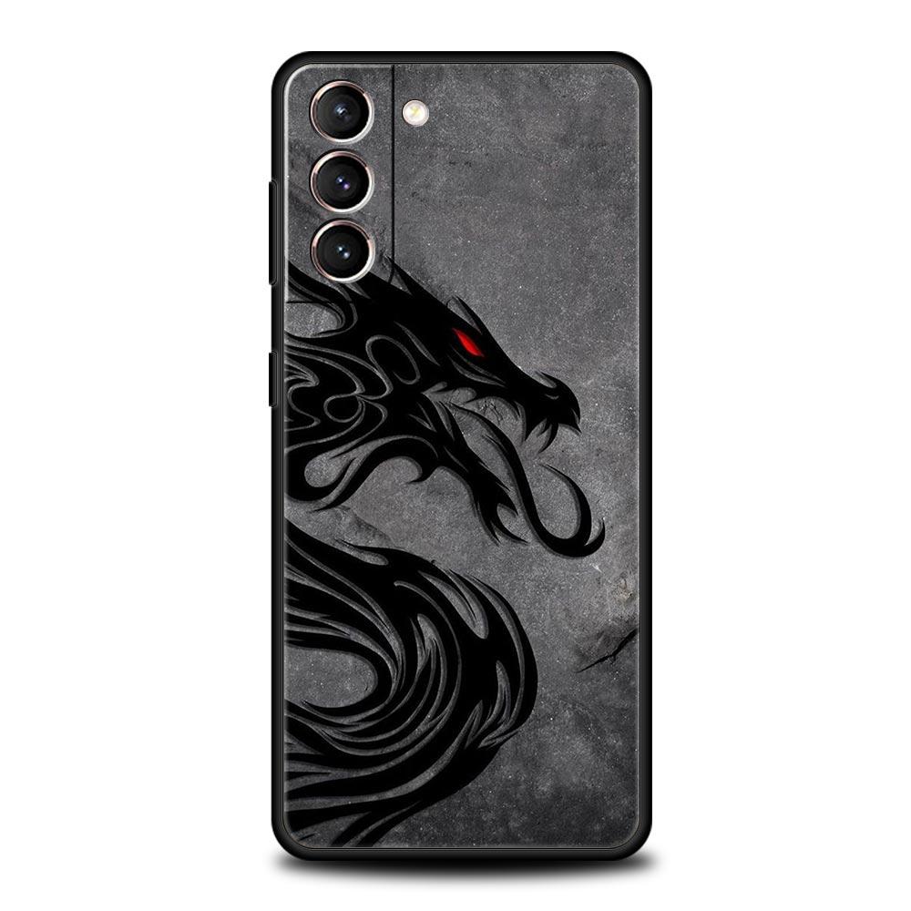 Чехол для телефона Дракон для Samsung Galaxy S25 S24 S23 FE S22 Ultra S20 S21 5G S10 Plus S10E Мягкий черный чехол