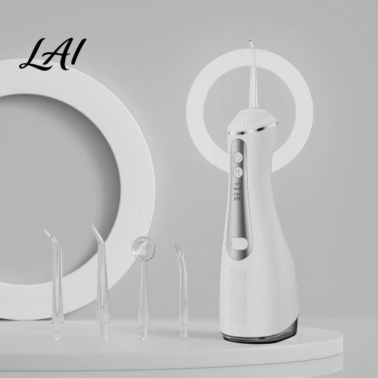 Deep Cleaning Oral Irrigator Cordless Electric Water Flosser 3 Pressure Modes And 4 Nozzles Design 330ml Capacity Floss for Sensitive Gums