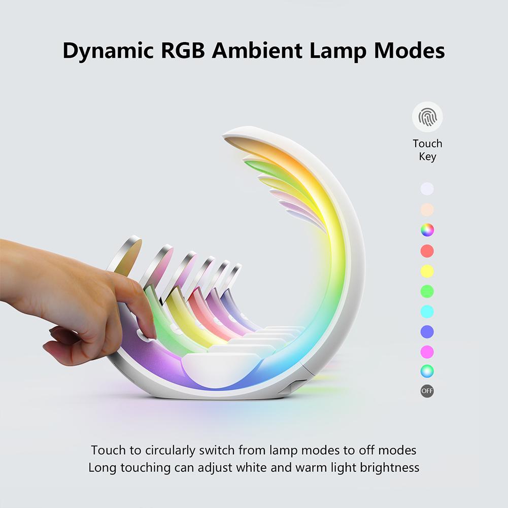 4 в 1 магнитная беспроводная зарядная станция держатель QC3.0 PD с настольной лампой RGB беспроводная зарядная док-станция 15 Вт для iPhone AirPods IWatch