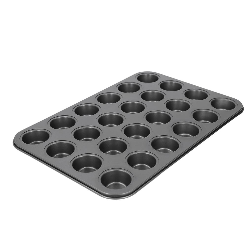 24 Cup Muffin Pan Nonstick Carbon Steel Small Round Pancake Cupcake Baking Tray for Home Kitchen