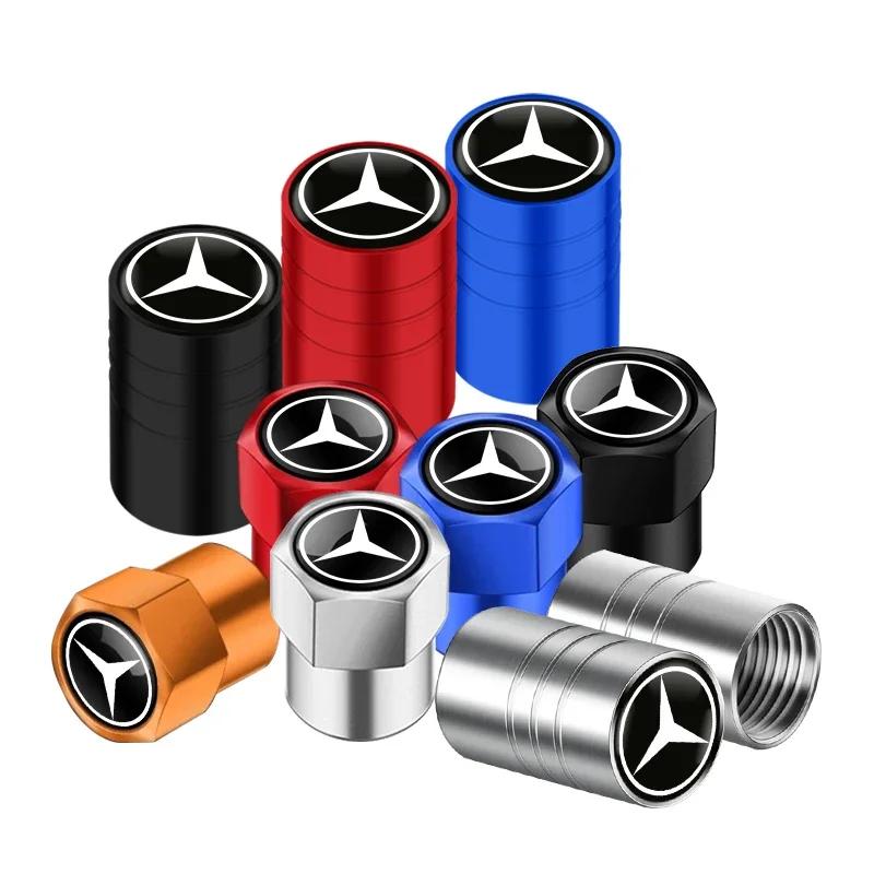 AABIC1 Car Tire Valve Stems Cap Knurling Style Tire Valve Cap Tire Wheel Stem Air Valve Cap For Mercedes Benz W211 W204 W210 CLA GLA1