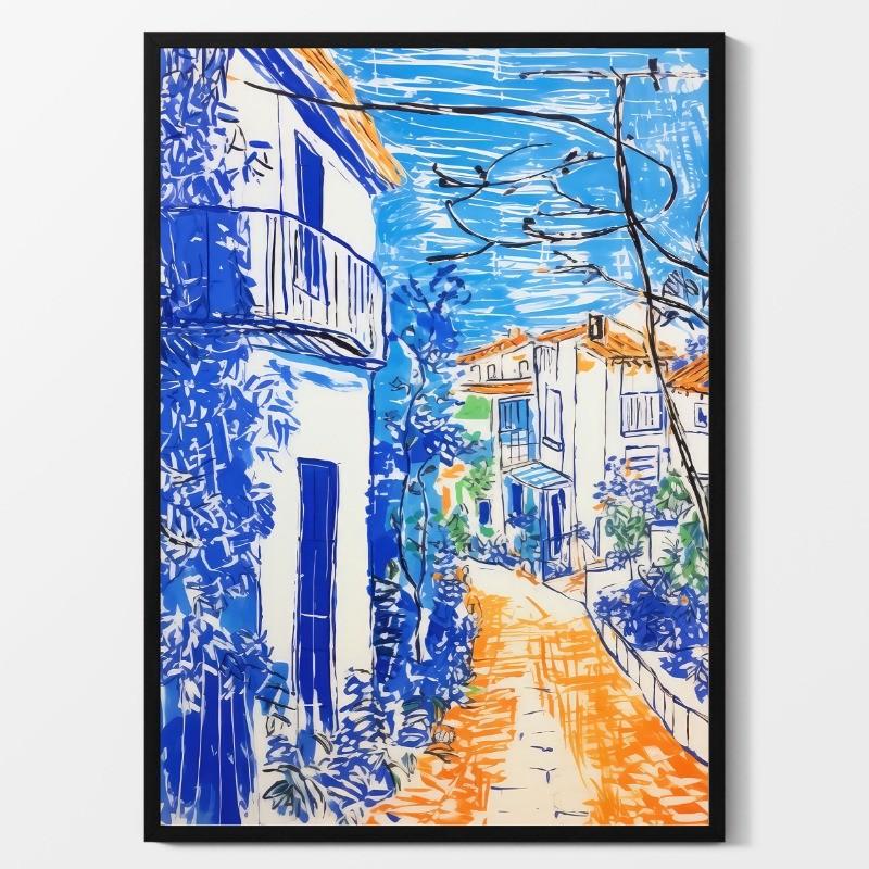Colorful Abstract Travel Landscape Poster Greek Architectural Scenic Spots Canvas Painting Boho Wall Art Living Room Home Decor