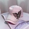 Hat Female Korean Casual Casual Spring and Summer Mercerized Satin Baseball Cap Butterfly Rhinestone Ladies Cap