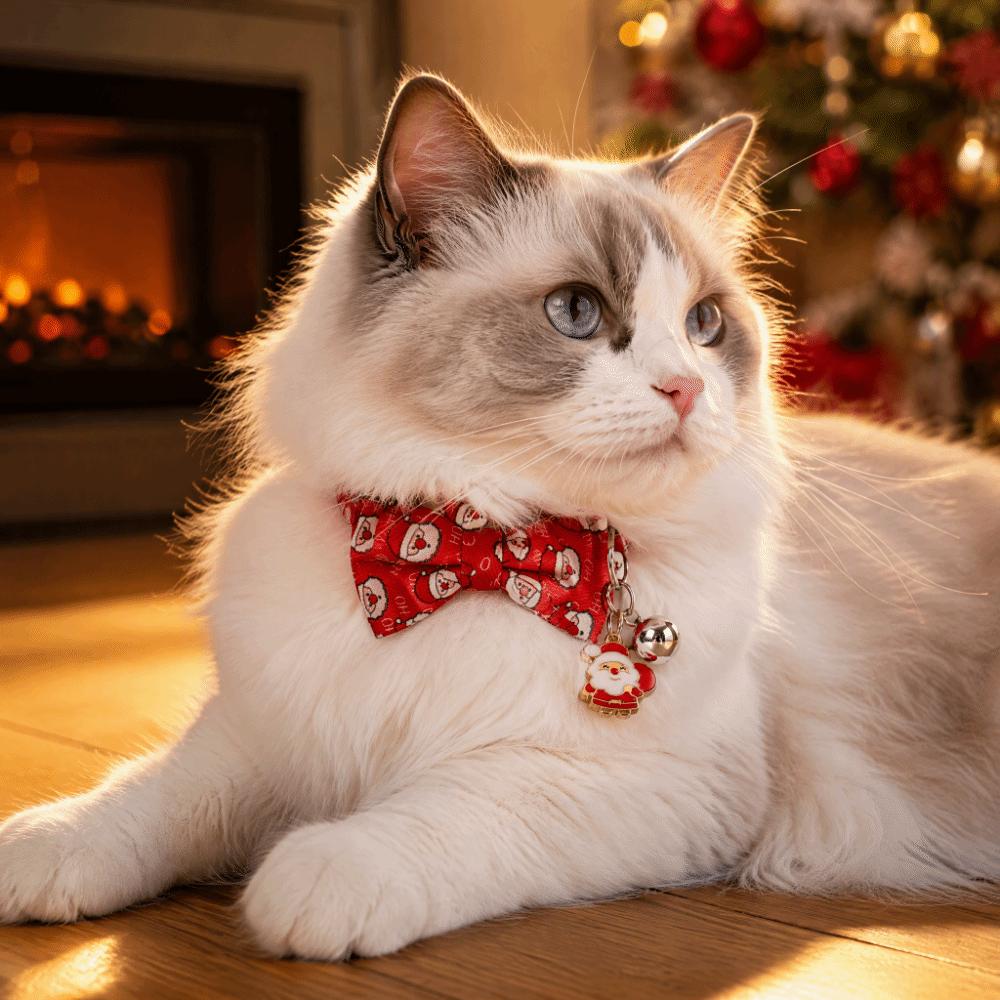 Striped Pet Bow Tie Collar Detachable Safety Breakaway Collar Holiday Decoration
