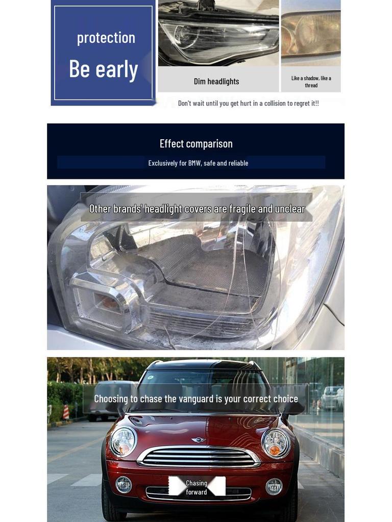 BMW Mini Cooper Headlight Cover for 07-13 Models R55/R56 Front Lampshade