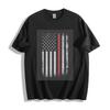 Thin Red Line USA Flag T-Shirt Black Patriotic Unisex Tee