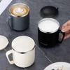 304 Stainless Steel Coffee Mugs with Lid Handle Double Wall Portable Breakfast Milk Water Cups Heat Insulation Tea Cup Drinkware