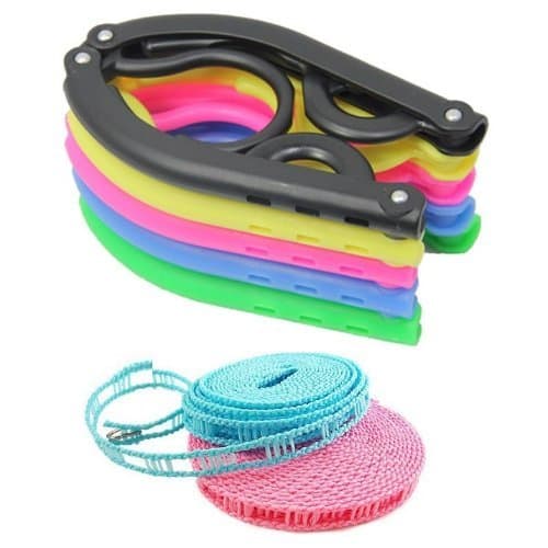 Portable Hanger Set (5 handy portable hangers, 1 hanger stop rope)