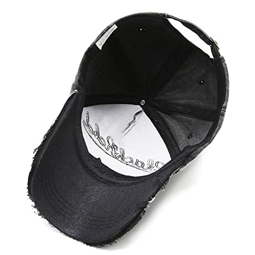 YAYAMIYA Hat Womens Mens Cap Baseball Wide Brim Embroidery Distressed Western Style Sun Protection Unisex Cool Outdoor Fathers Day Gift Ideal Hiking